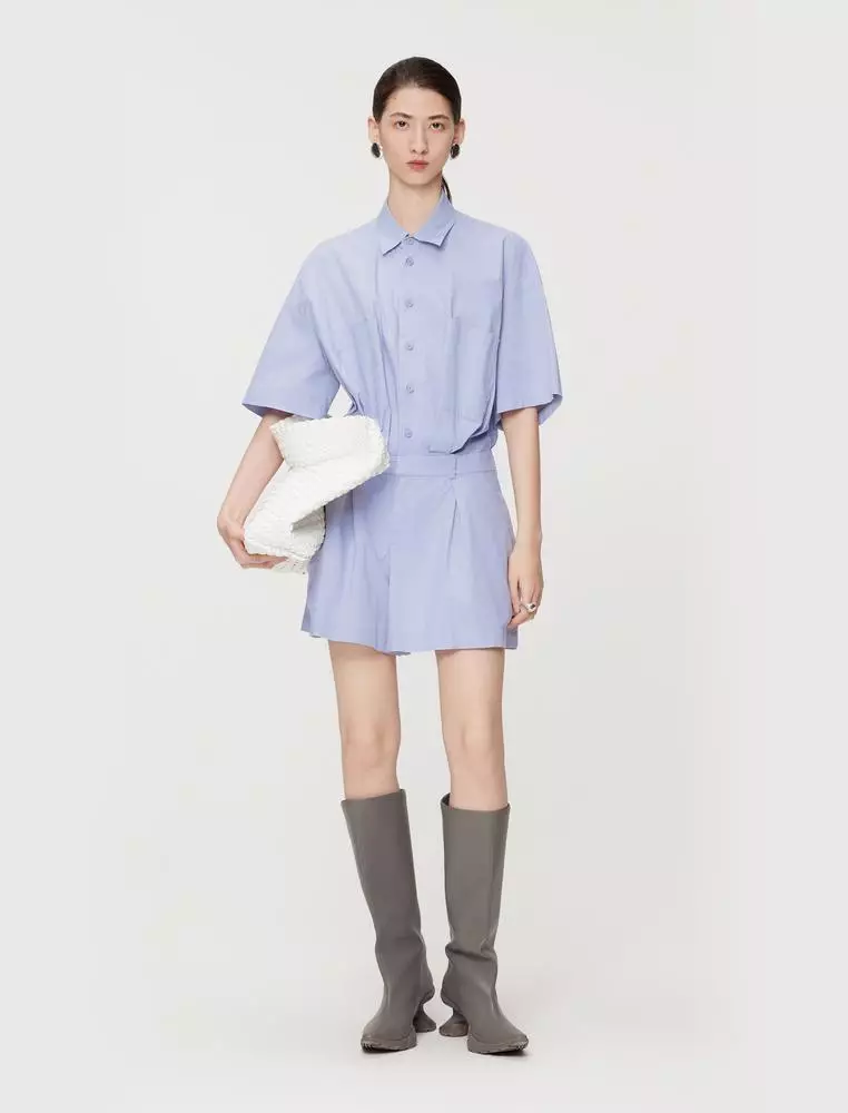 Short Sleeve Collared Utility Jumpsuit