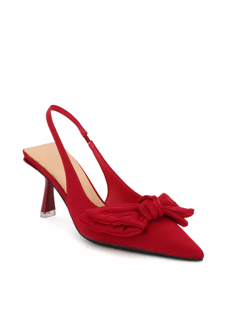 Red slingback kitten on sale heels