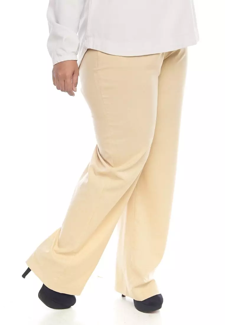 Buy Nayli Nayli Plus Size Pants in Beige Online ZALORA Malaysia