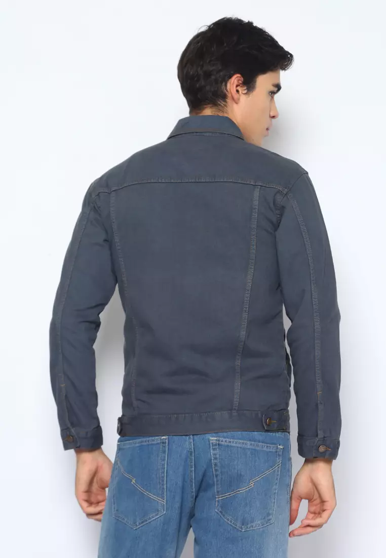 Jaket Denim Pria Washed Grey 192403