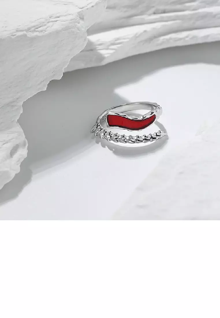 Red sales enamel ring