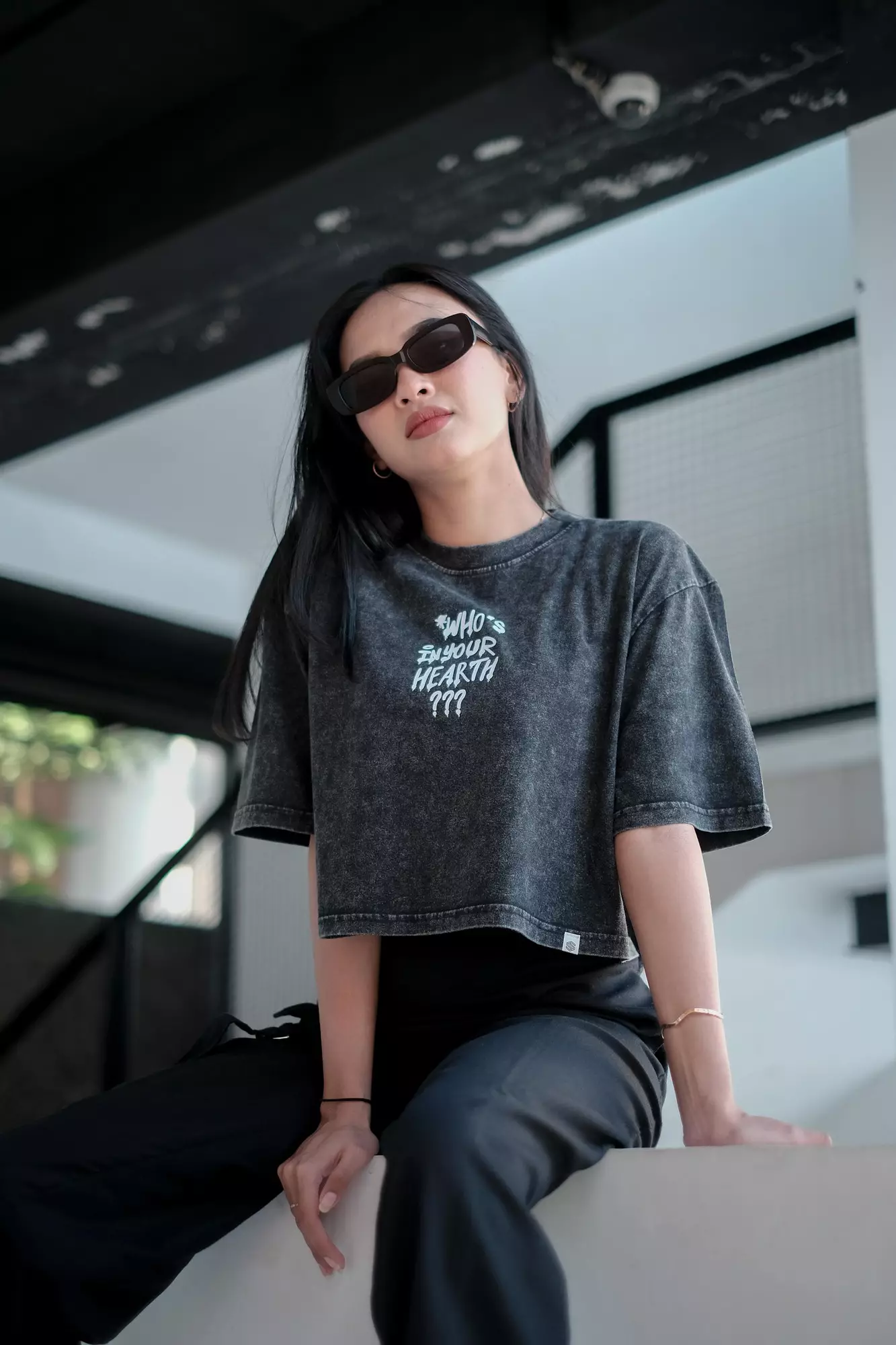 OOTDSUPPLY Croptee Oversized Who's Marbling | Croptee Oversize Wanita