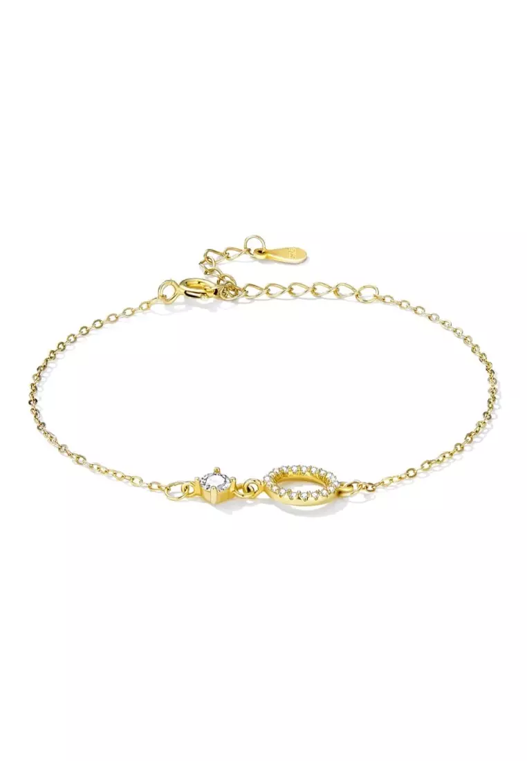 Solid Silver Circlet Gold Layered Bracelet