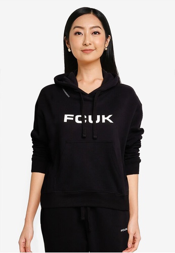 French Connection black Fcuk Shrunken Hoodie 2FF74AA585806DGS_1