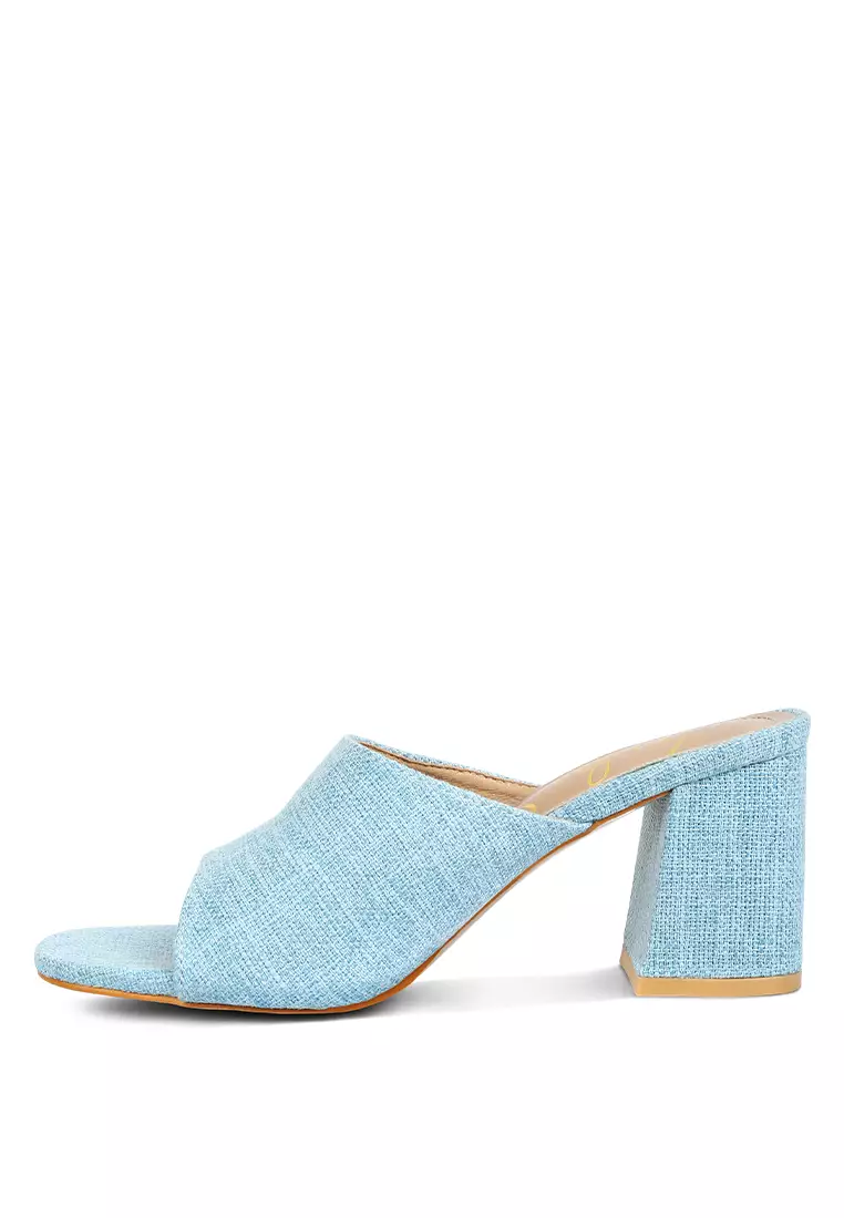Buy London Rag Blue Block Heel Slip On Sandals 2024 Online | ZALORA ...