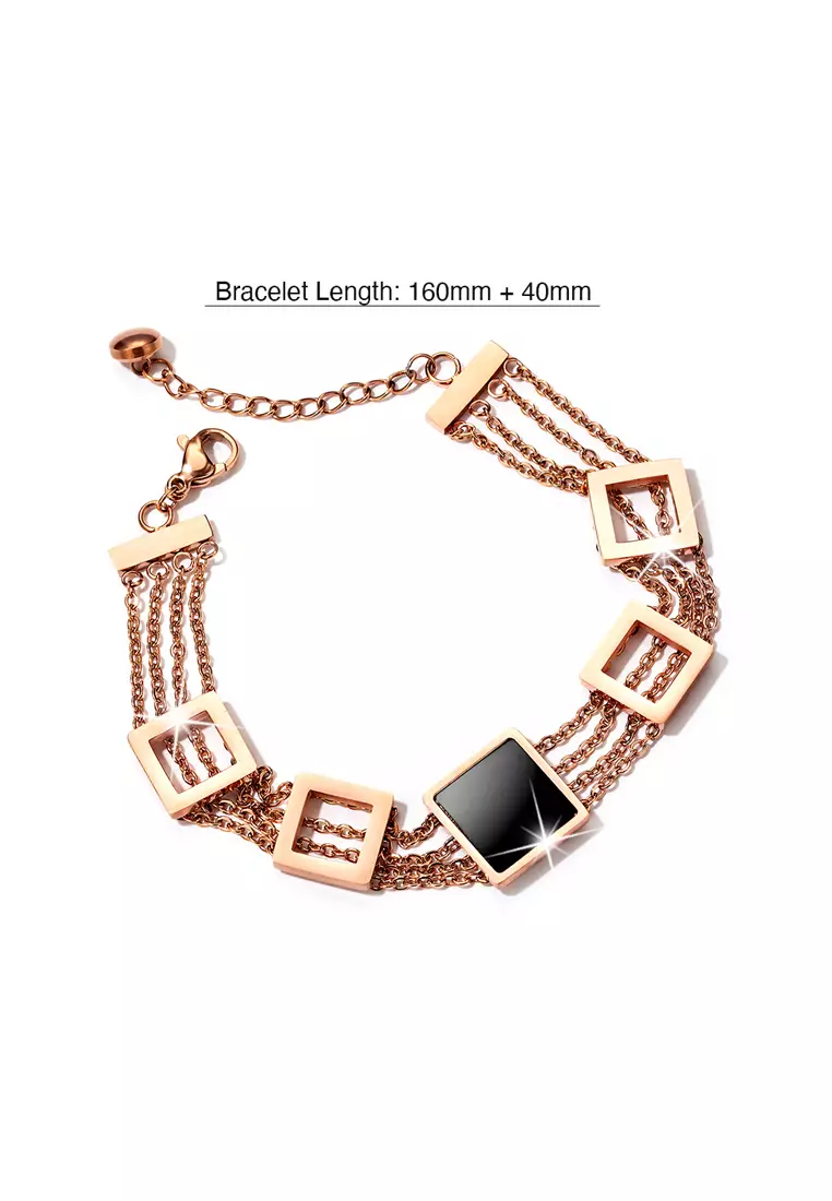 Glamourous Geometric Layered Chain Bracelet