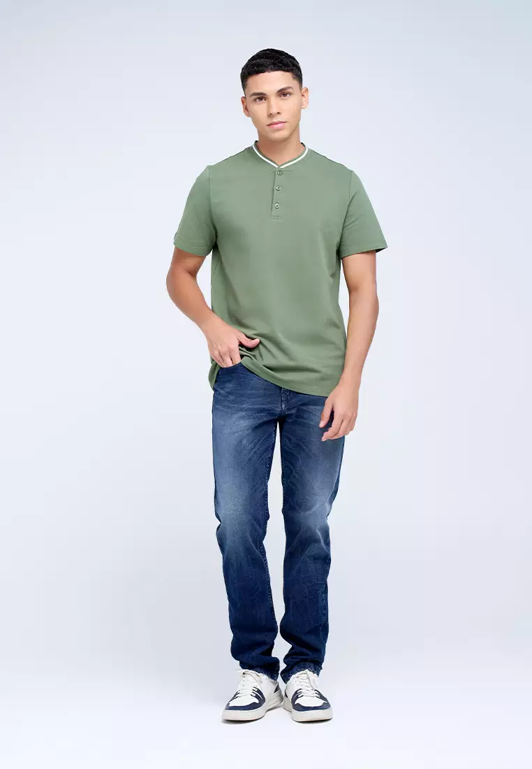 MANZONE - Polo Shirt Lengan Pendek Pria Maika 04 Slim Fit - Green
