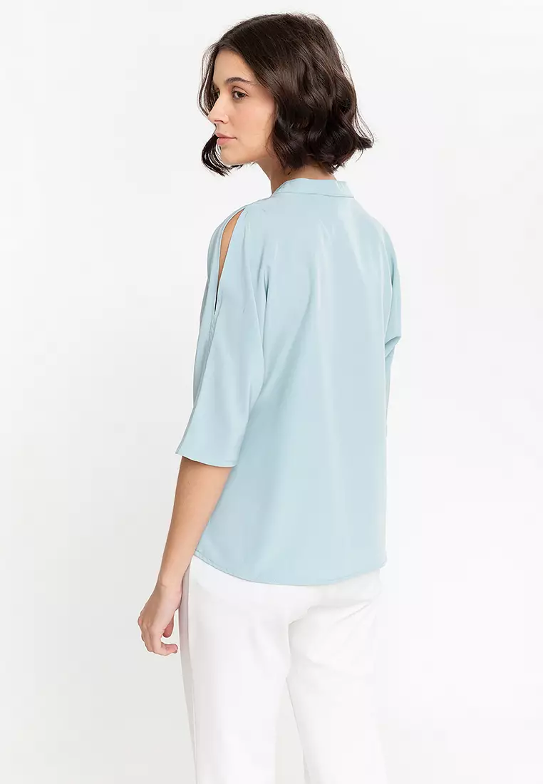 Leith Batwing Blouse with Shoulder Slit