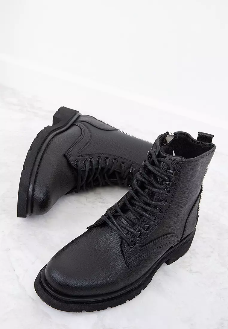 Round Toe Combat Boots