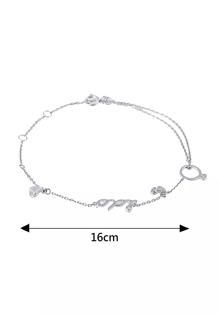 LITZ 18K 白金與玫瑰金鑽石手鍊 DB123