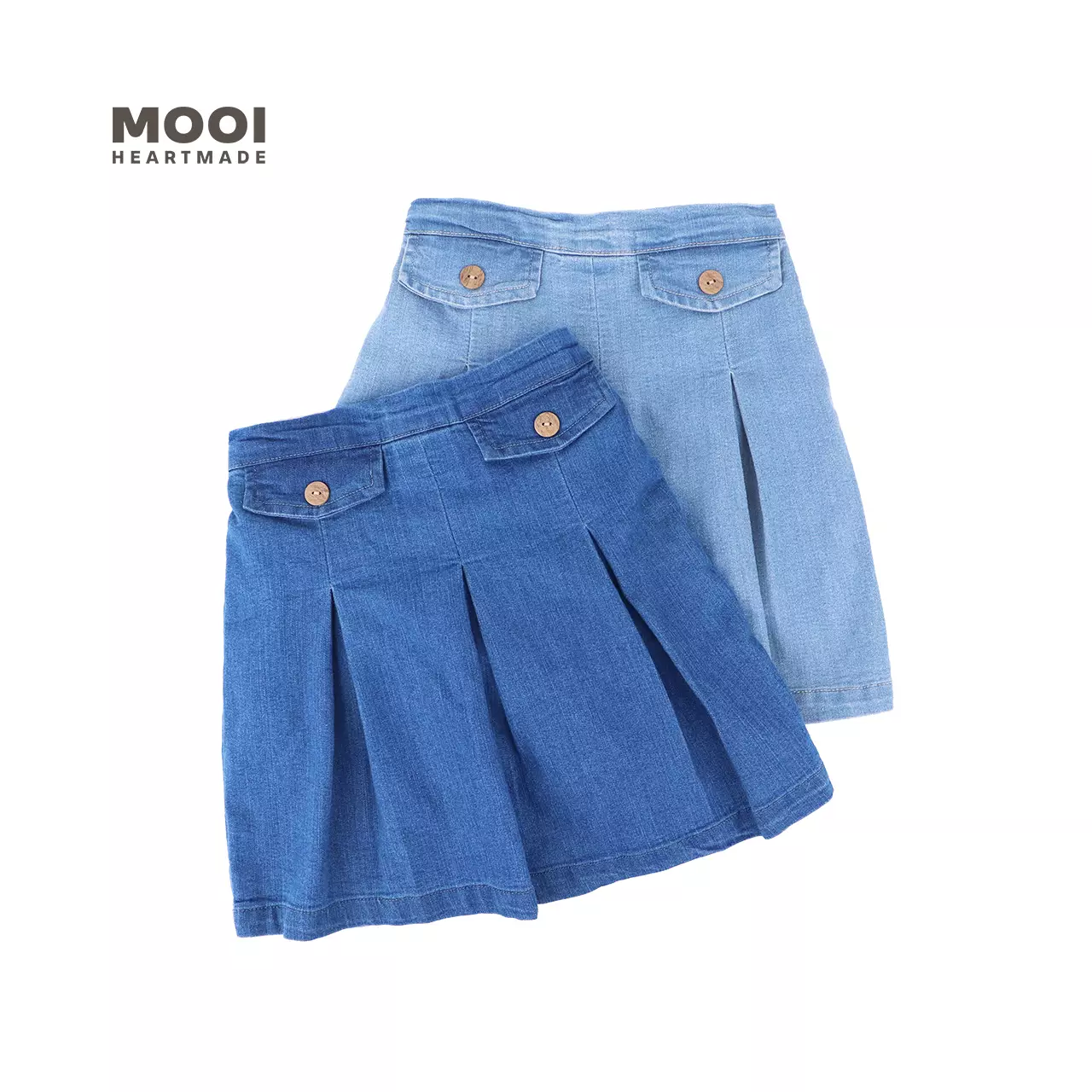 Mooi Rok Celana Skort Jeans Anak Bora Denim Skort - Light Blue