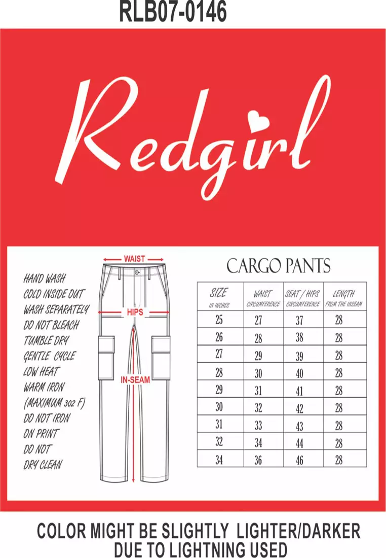 Colored Cargo Straight Cut Pants Ladies