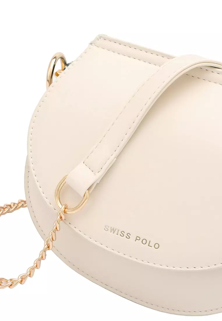 Women's Chain Shoulder Bag / Sling Bag / Crossbody Bag - Beige