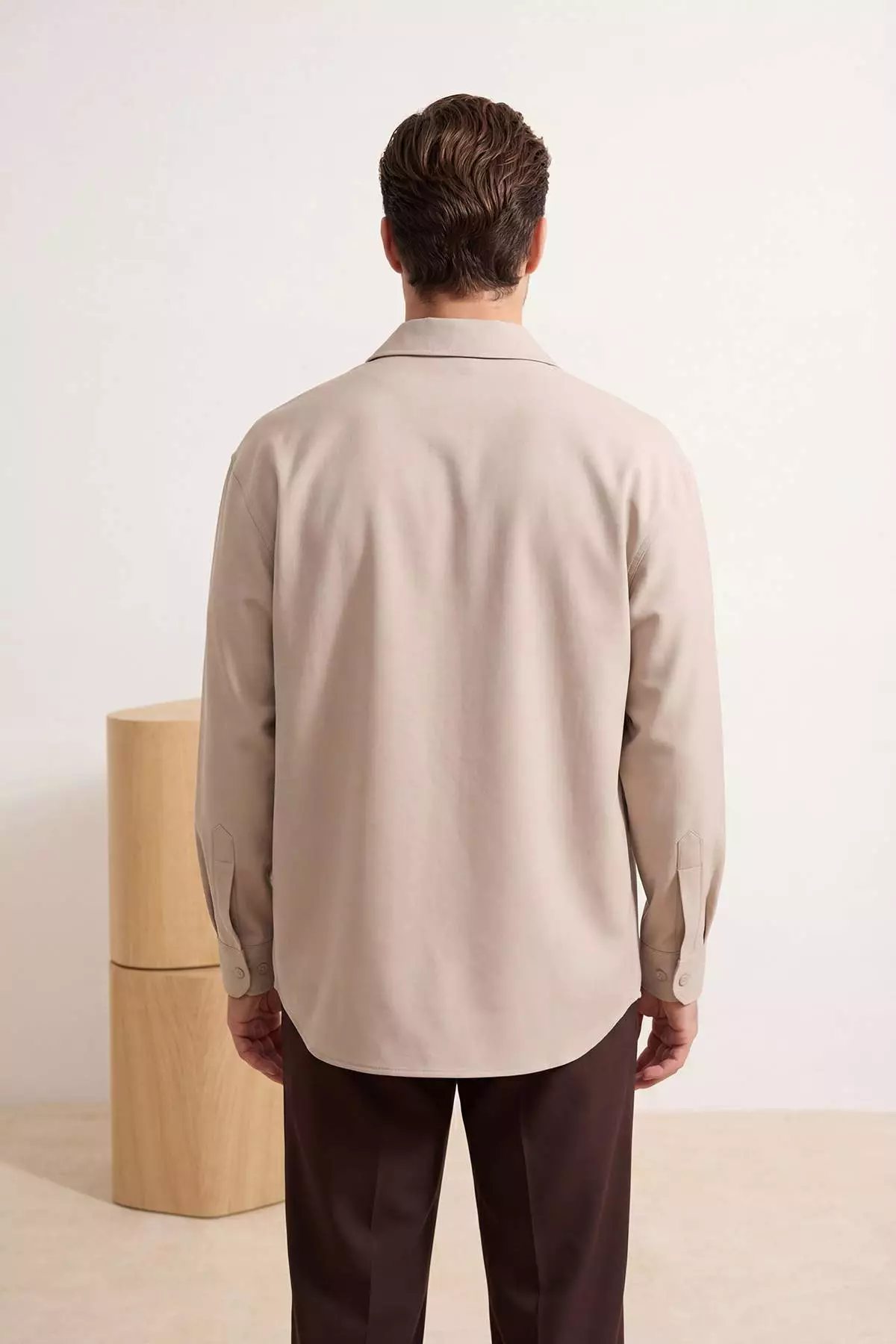Brown Modal Regular Fit Summer Woven Men'S Shirt Tmnss26Go00040