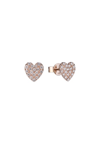 Buy Khoe Khoe 18k Rose Gold Diamond Heart Earring 21 Online Zalora Singapore