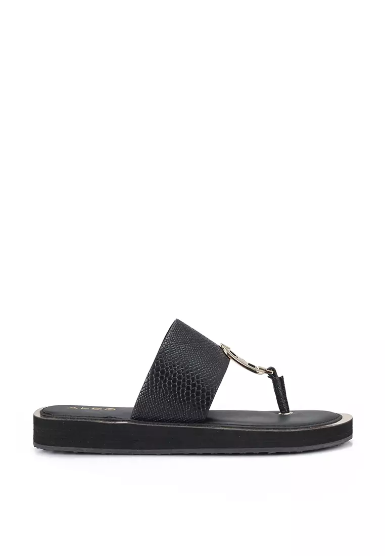 Aldo black flip flops outlet