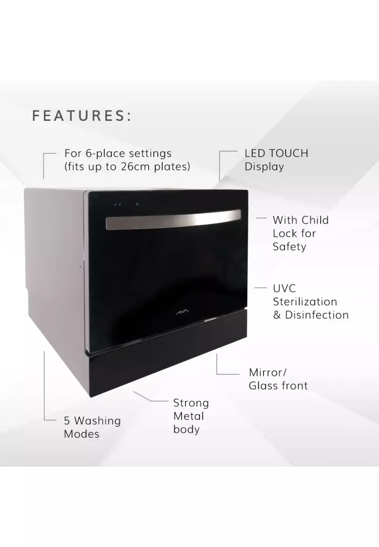 Buy AVA Ava Compact Countertop Dishwasher With UVC Sterilization Automatic Dishwasher Machine