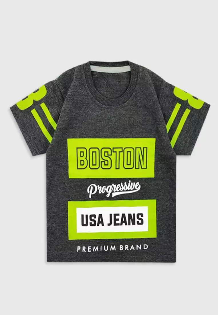 Wakakids Setelan Anak Laki Laki Boston Progressive 3414 Abu Tua