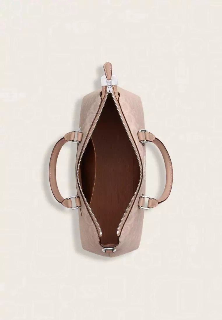 Coach Georgia Satchel Bag In Signature Canvas Sand Taupe