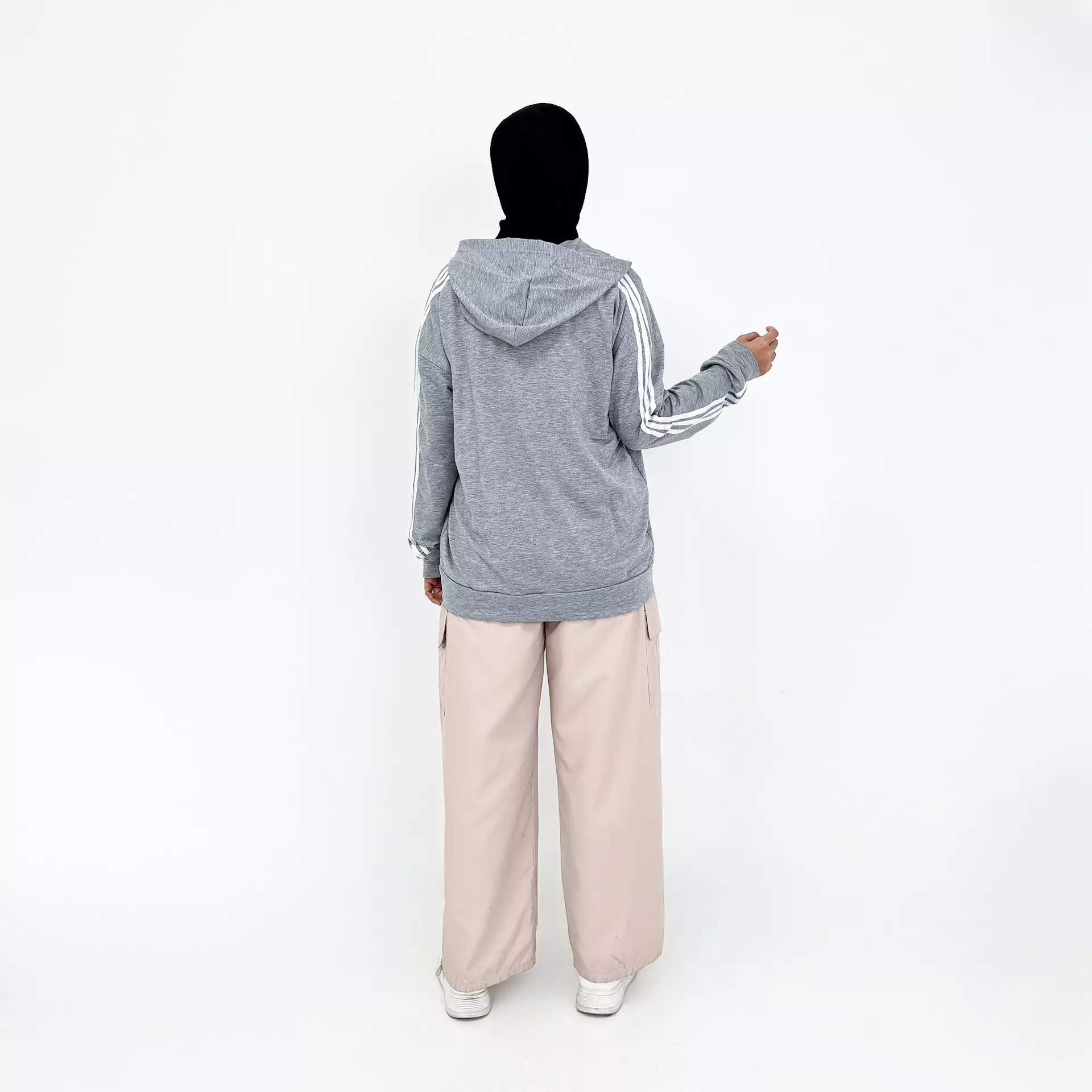 Set Sporty Cargo Alia GREY KREM Setelan Olahraga Jacket