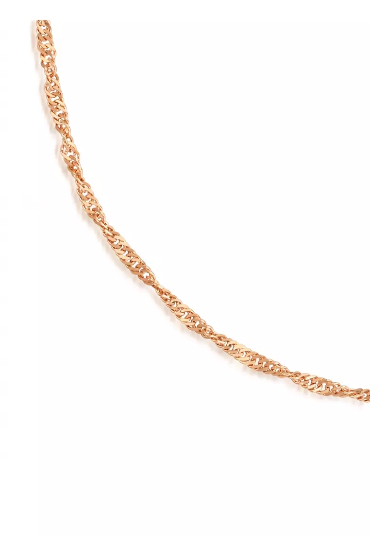18K Rose Gold Rope Chain Necklace for Women 03818N
