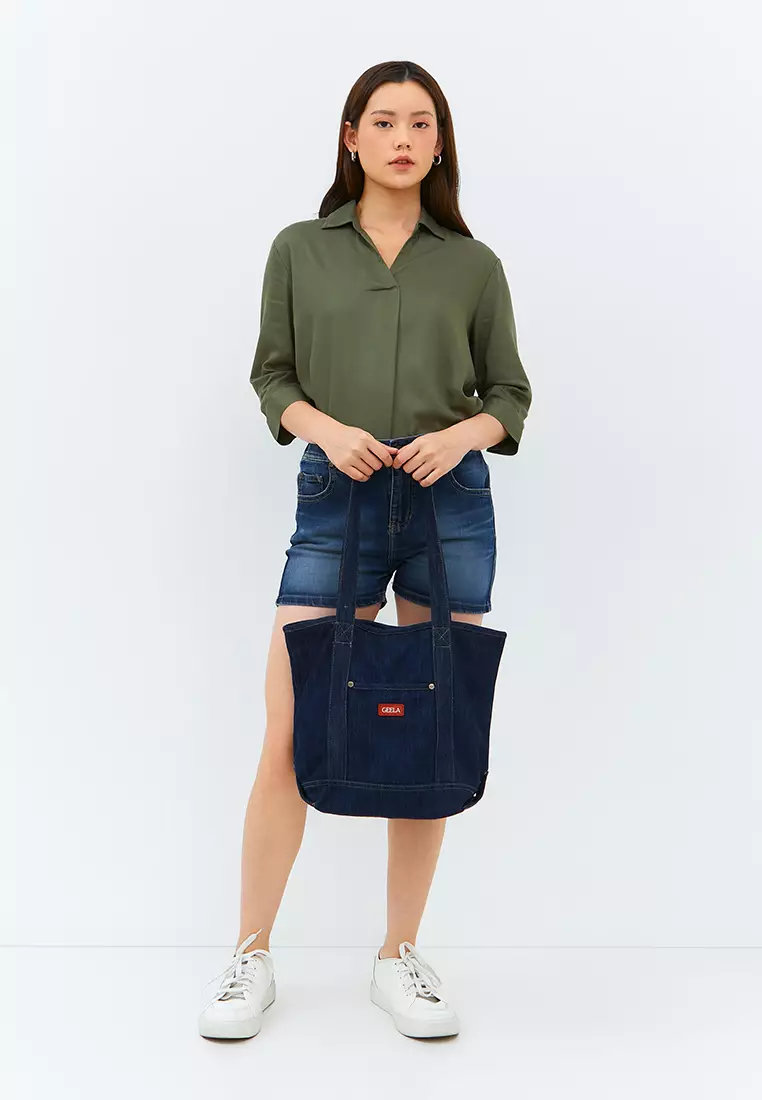 Bellis Dark Blue Tote Bag (G.040)