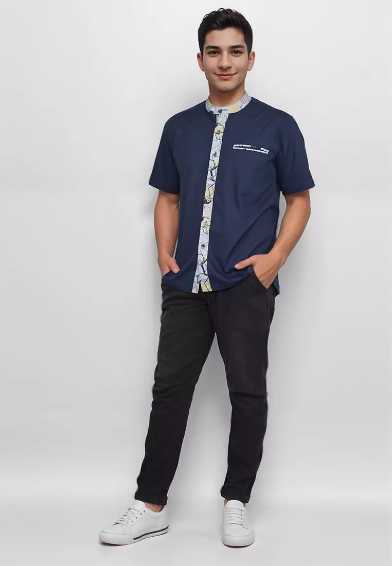 Crocodile KOKO Katun | Lengan Pendek Corak Kontemporer Kemeja | Relax Fit 1176