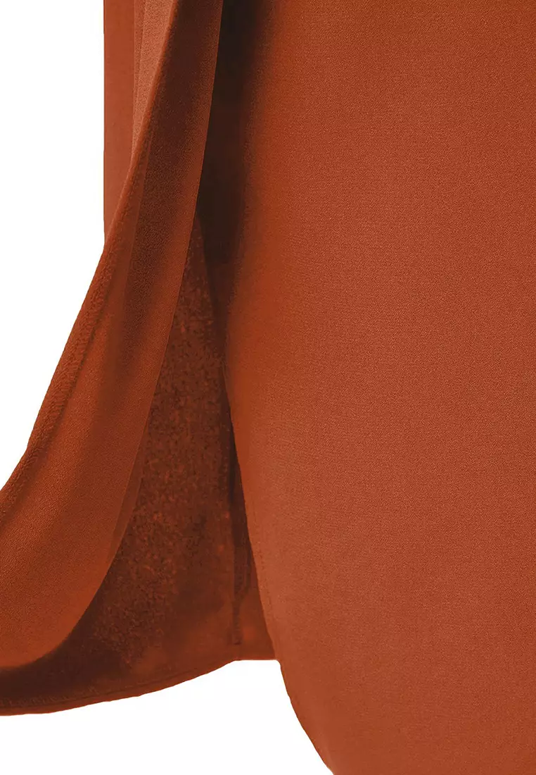 Maxi Woven Crepe Dress with Tile A Cut Cut Out and Accessory Detail TWOSS25EL00017