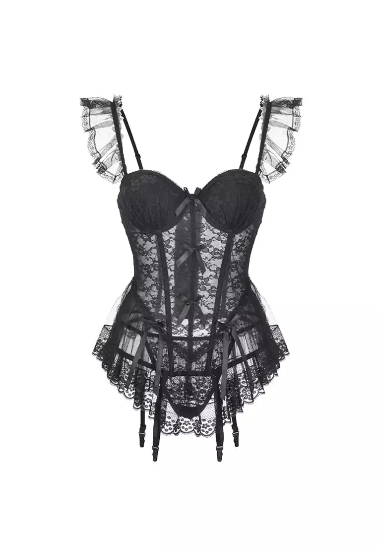 The Kai Lace Corset Skirt Lingerie Set