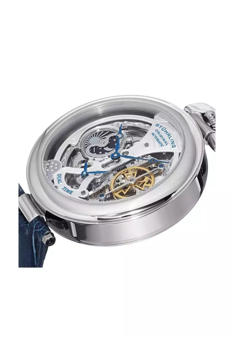 Jam Tangan Pria Automatic Stuhrling Emperor's Grandeur 127A-3315C2 Silver
