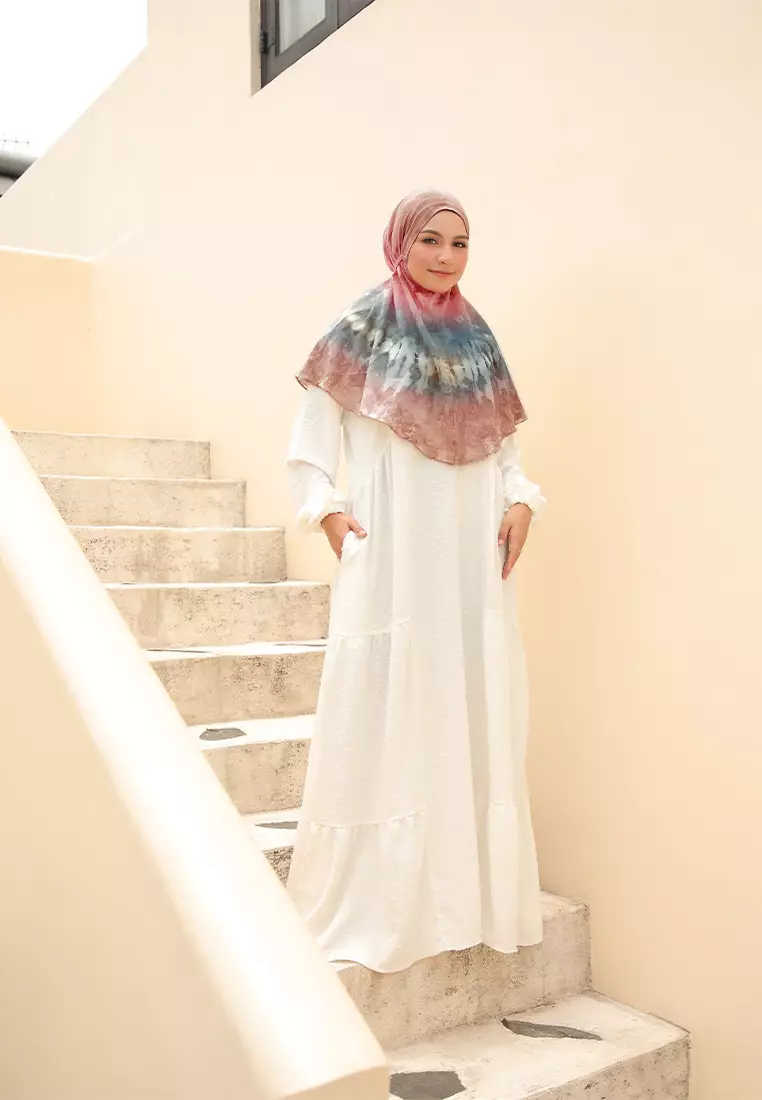 Hijab Instan Lavanya Bergo Tie Dye Tali Diamond - Grape Montana