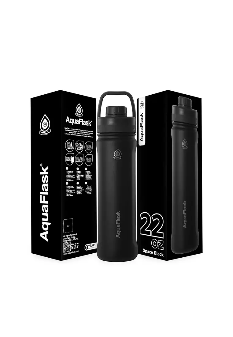 22oz Space Black New Sports Lid Bottle Wide Mouth Vacuum Insulated Stainless Steel Drinking Water Bottle