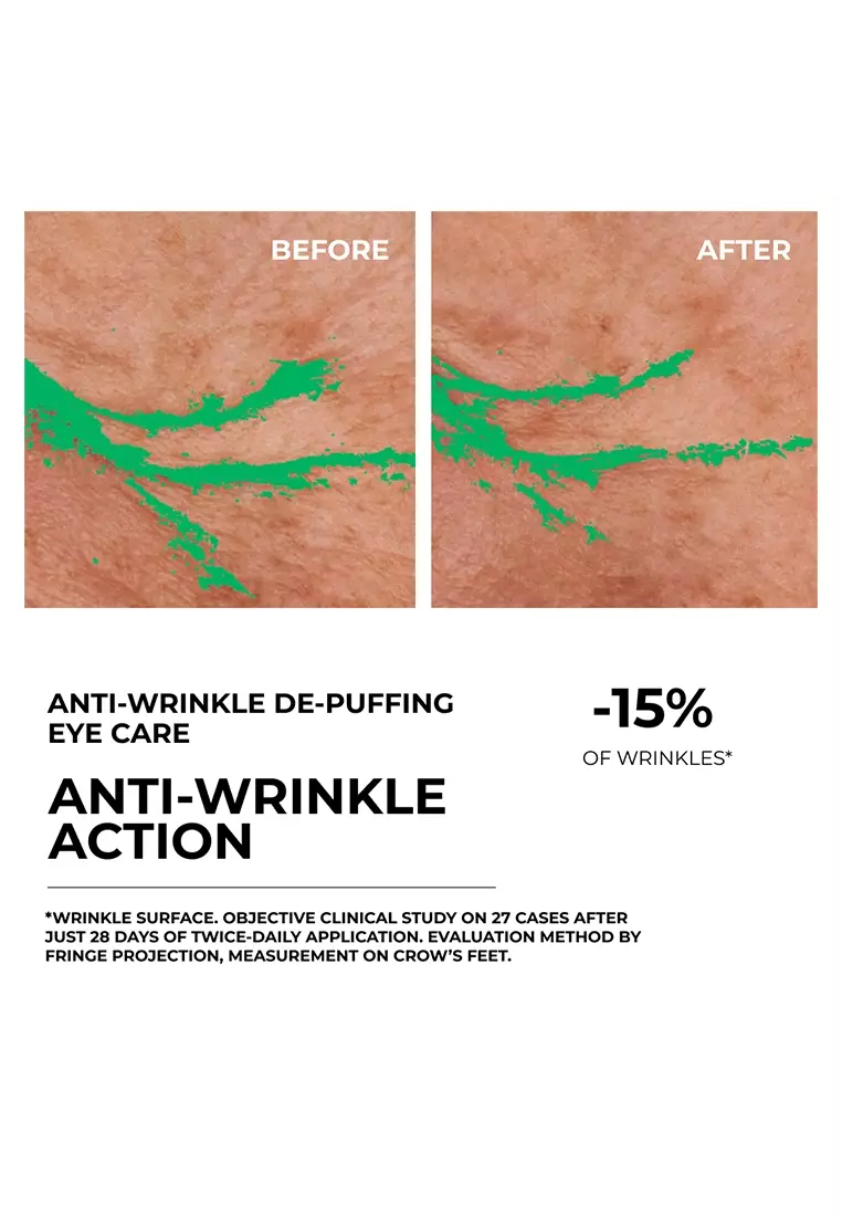 Anti Wrinkle De-Puff Eye Cream with Plant Collagen & Hyaluronic Acid-14ml All Skin Types