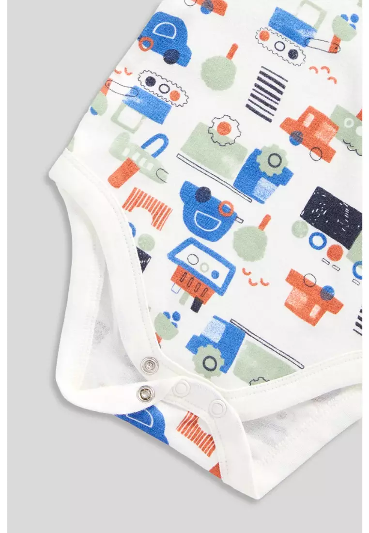 Vehicles Short-Sleeved Bodysuits - 5 Pack