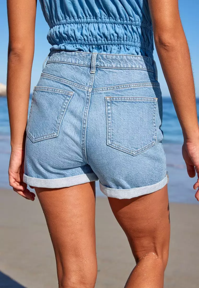 Comfort Stretch Denim Mom Shorts