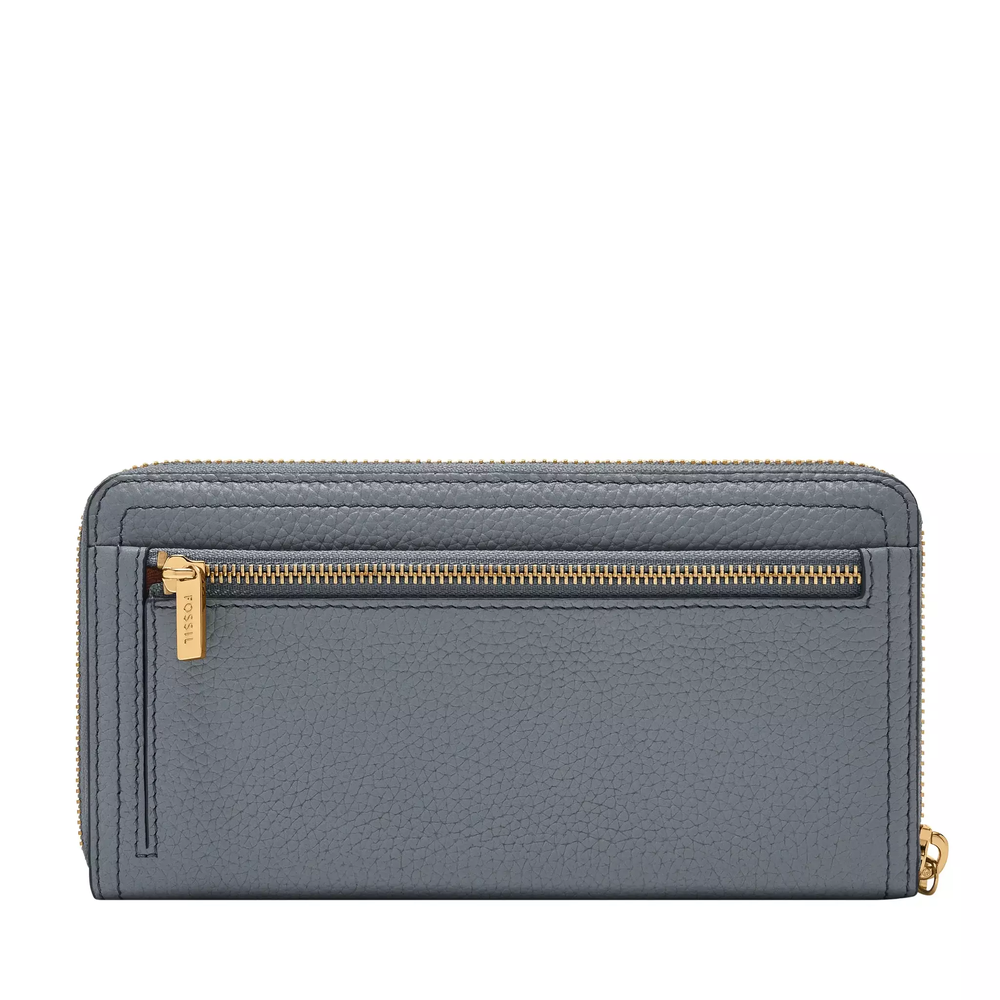 Fossil Logan RFID Zip Around Clutch Nostalgia Blue Dompet Wanita SL7831-450