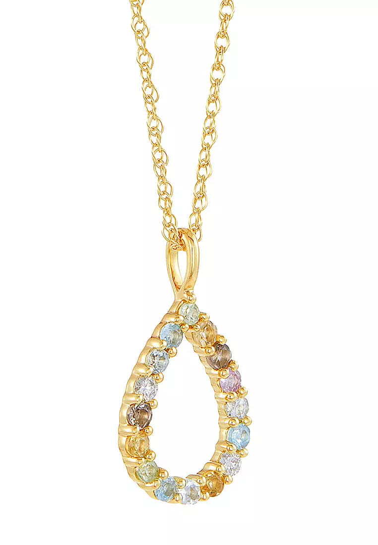 HABIB Multi-Coloured Gemstone Diamond Necklace in 375/9K Yellow Gold 558851121-MULTI