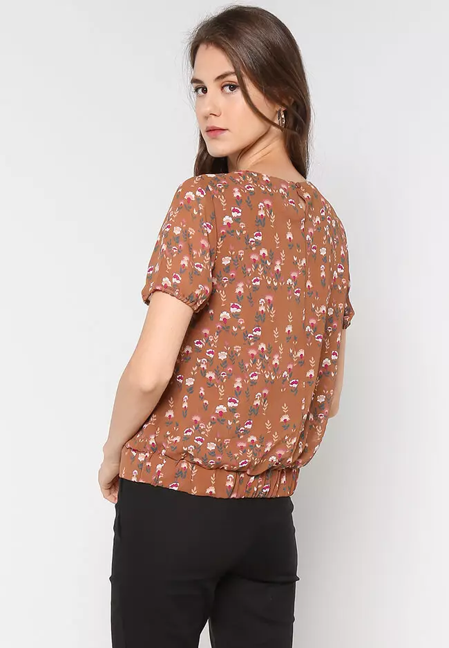 Buy G2000 Floral Chiffon Blouse with Elastic Back 2024 Online