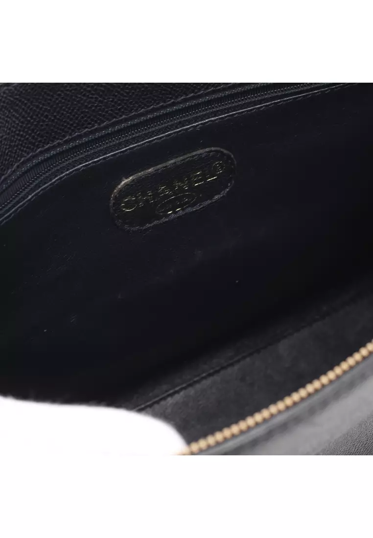 Buy Chanel Preloved CHANEL Shoulder bag tote bag Caviar skin Navy gold