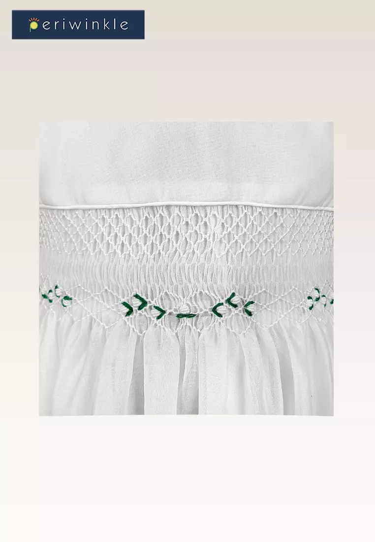 Sarina Girls White Smocked Communion Dress