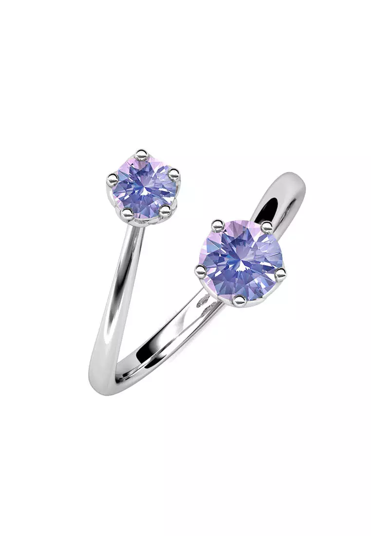 Birth Stone Ring June Alexandrite WG - Cincin Crystal by Her Jewellery