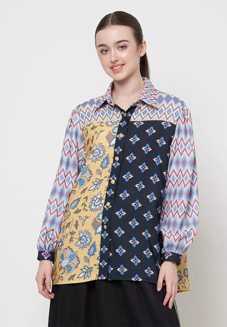 Kamilaa by Itang Yunasz Kemeja Eudora Yellow