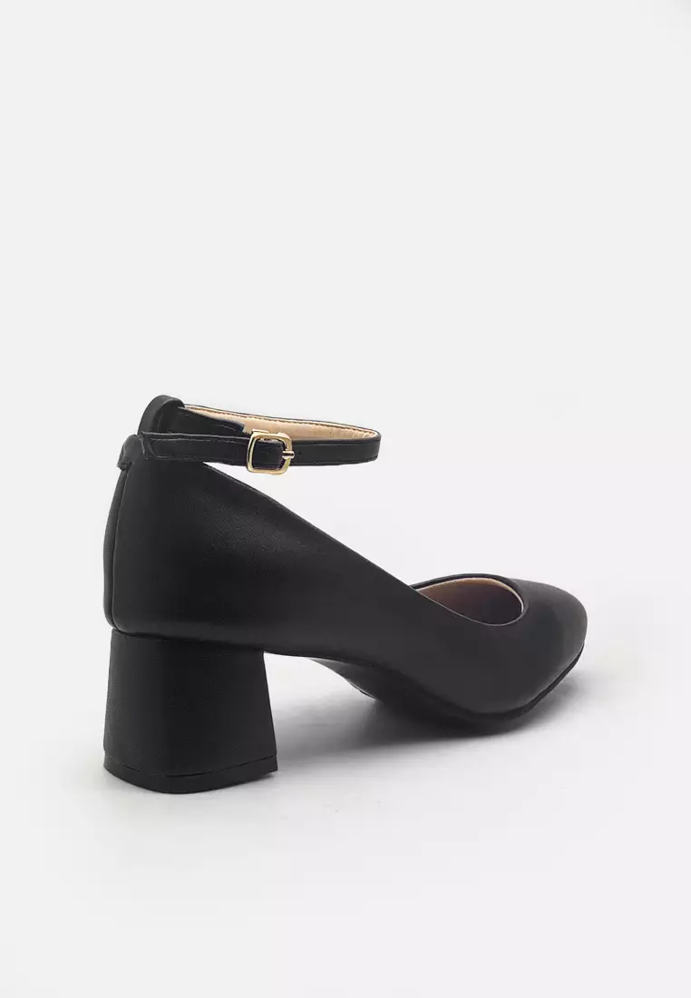 Chloe Sepatu Pumps Block Heels Wanita Strap Tali