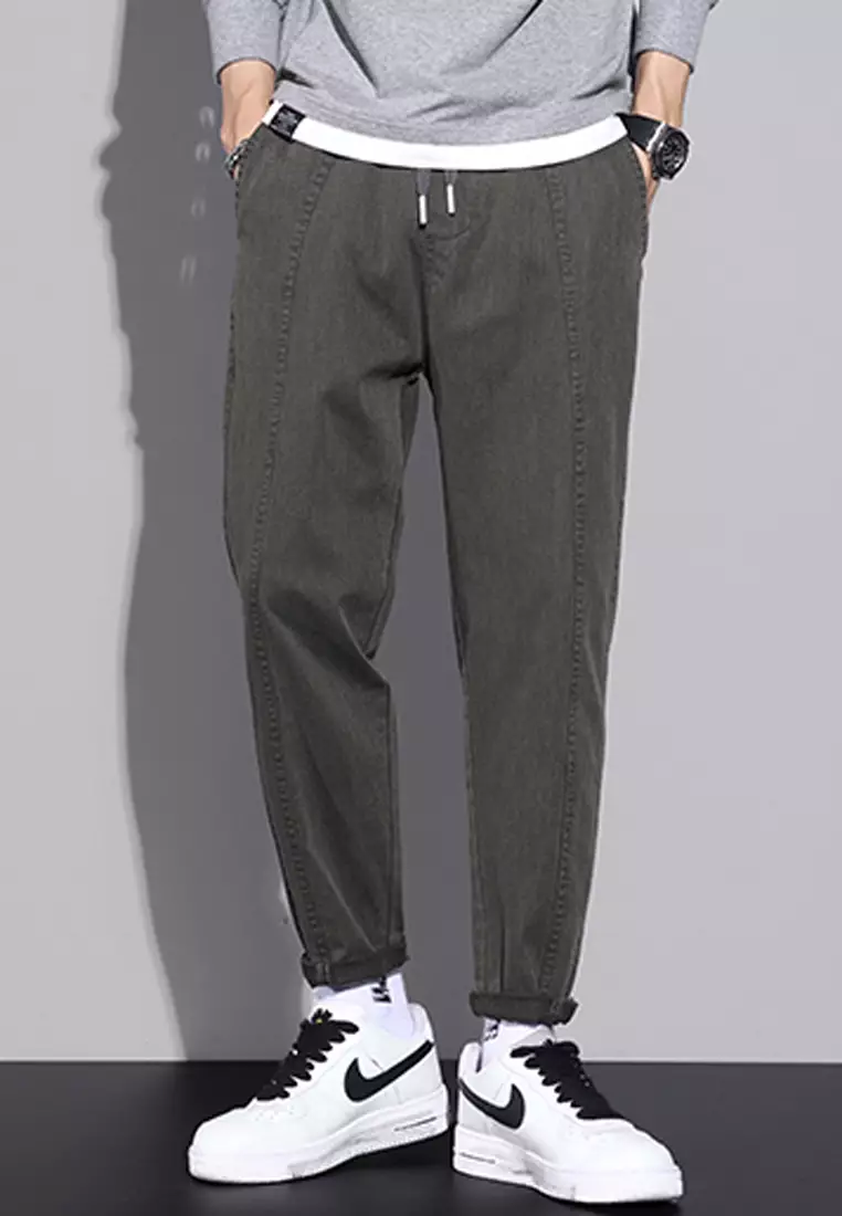 Mens grey casual pants outlet
