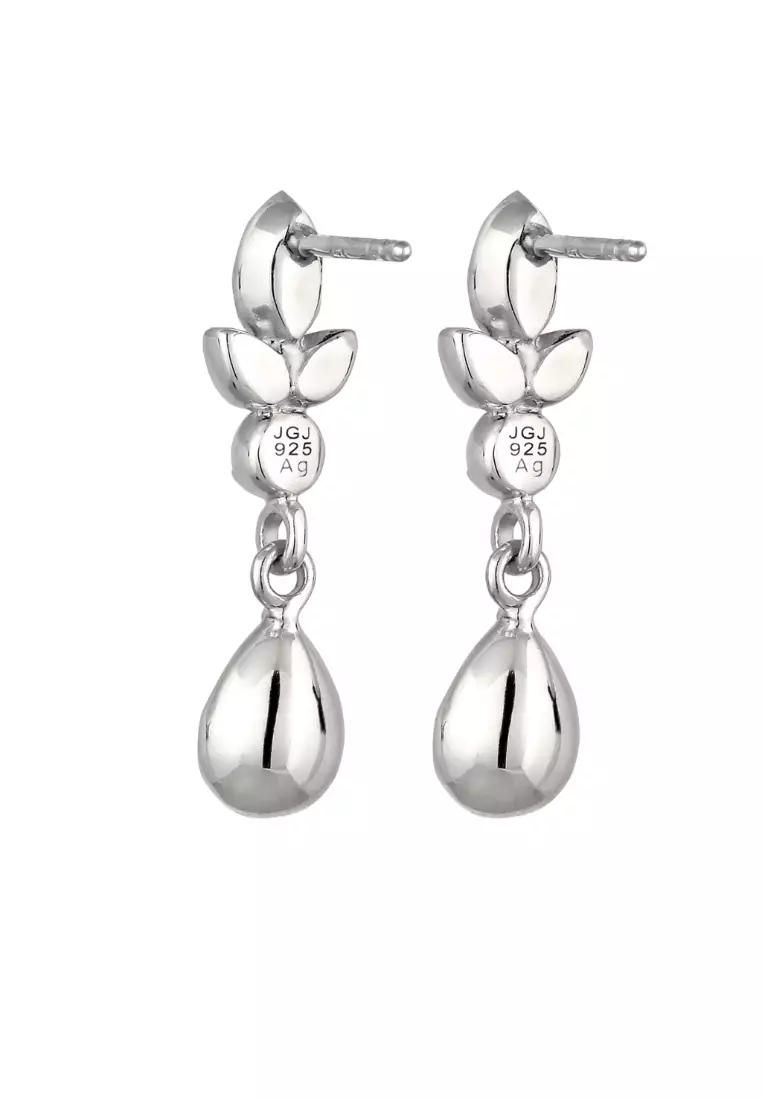 Earrings Stud Hanger Light Blue White Embellished With Crystals By Swarovski®