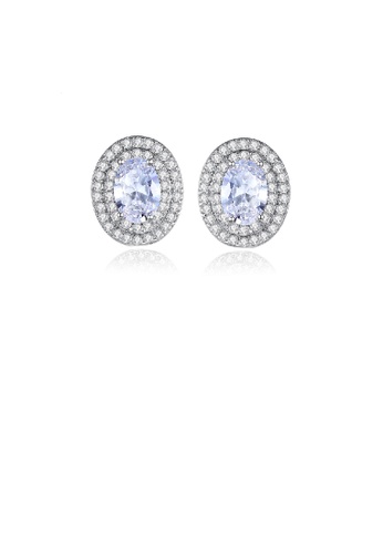 Glamorousky white Elegant Brilliant Geometric Oval Stud Earrings with Cubic Zirconia 9F527AC2F0FD30GS_1
