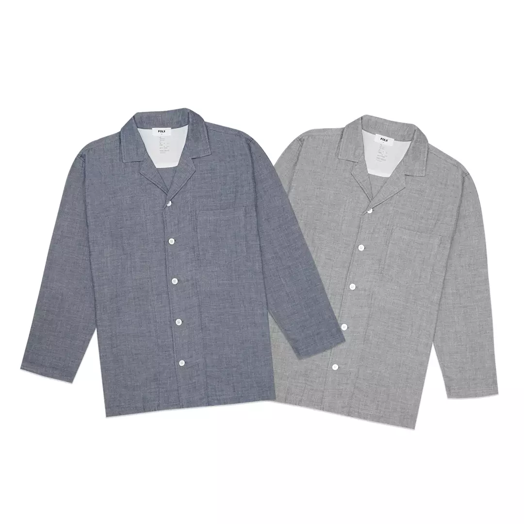 Solid Cotton Pyjamas Set Grey