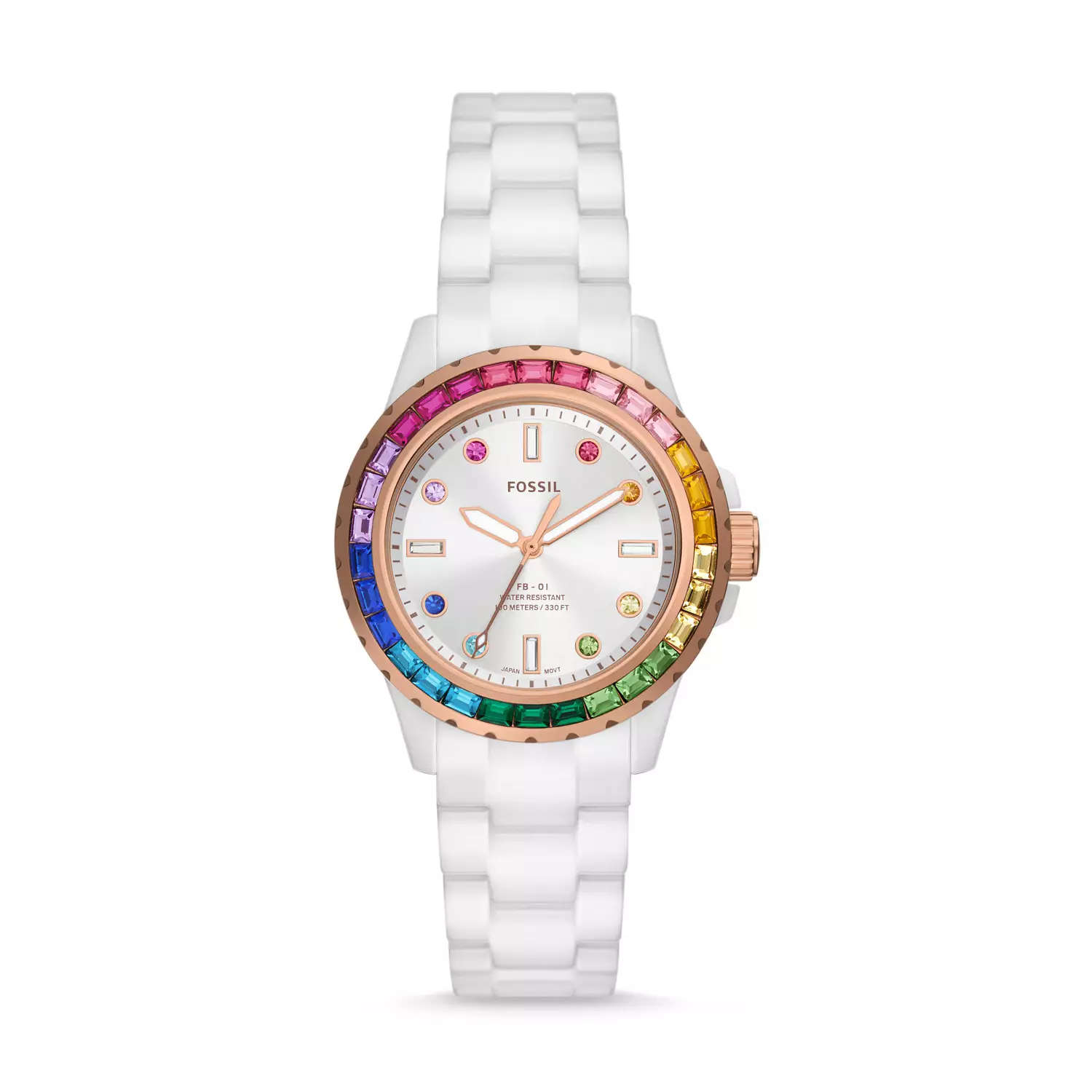 Jual Fossil Fossil FB-01 Three-Hand White Ceramic Jam Wanita