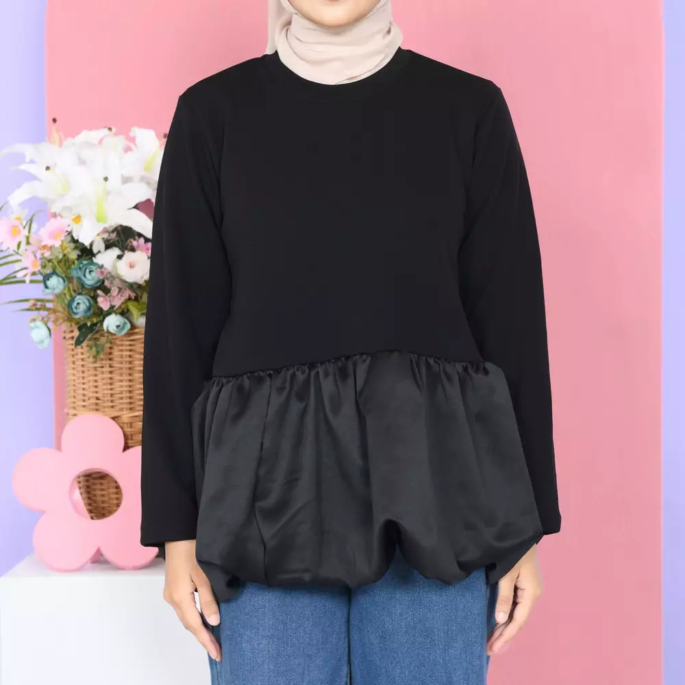 Fhia Balloon Top - Long Black M19644 R98S2