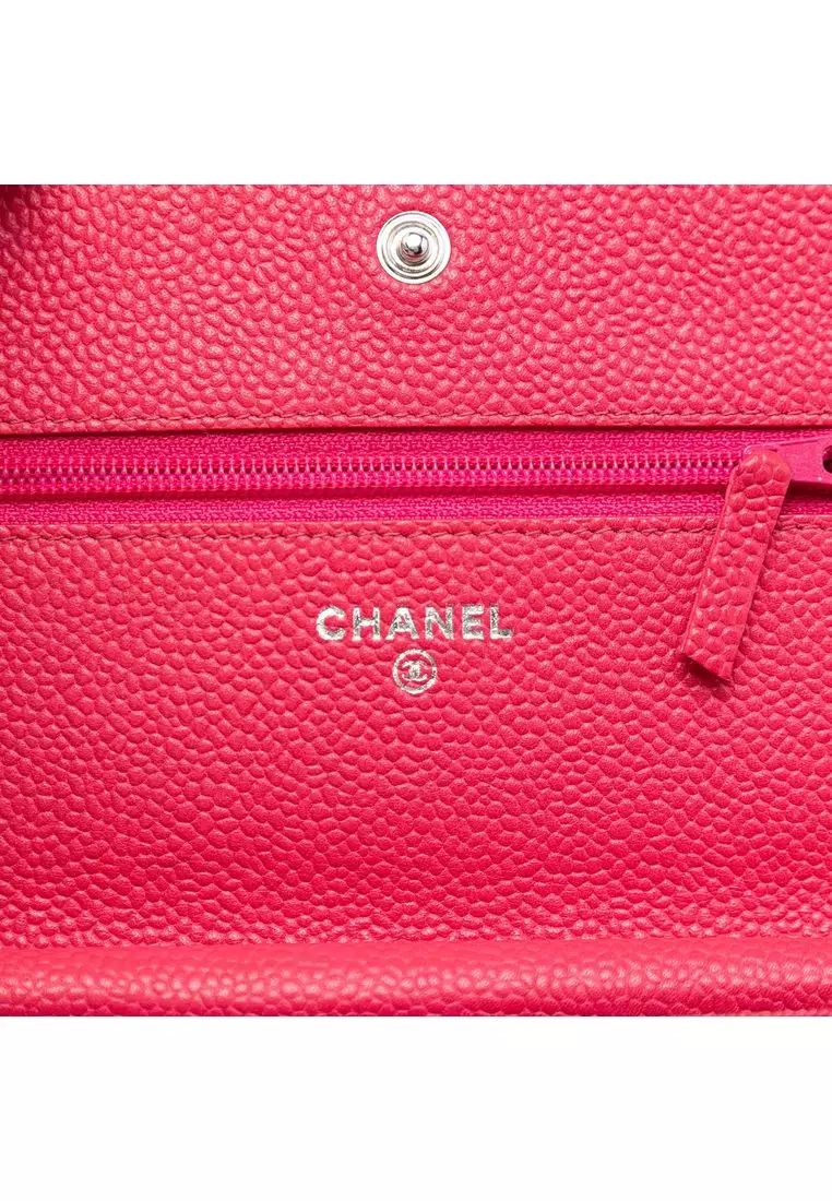 Pre-Loved Chanel Caviar Bicolor Cc Wallet On Chain